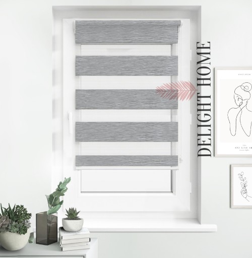 

Рулонная штора День-ночь Tanova рогожка VTN3 серая 130х150 см