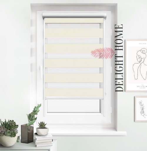 

Рулонная штора День-ночь в коробе и с направляющими алюминий Tanova гладкая VT3 молочная 107.5х150 см