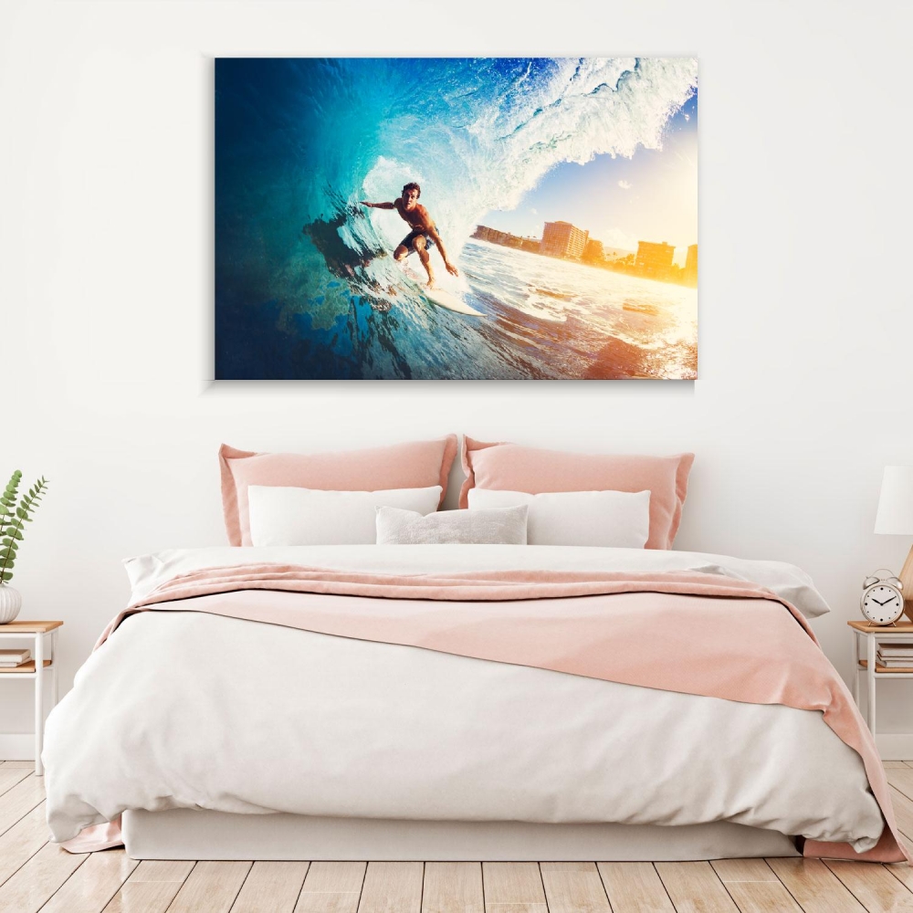 

Картина на холсте Природа Surfer On Blue Ocean Wave 45х60 см.