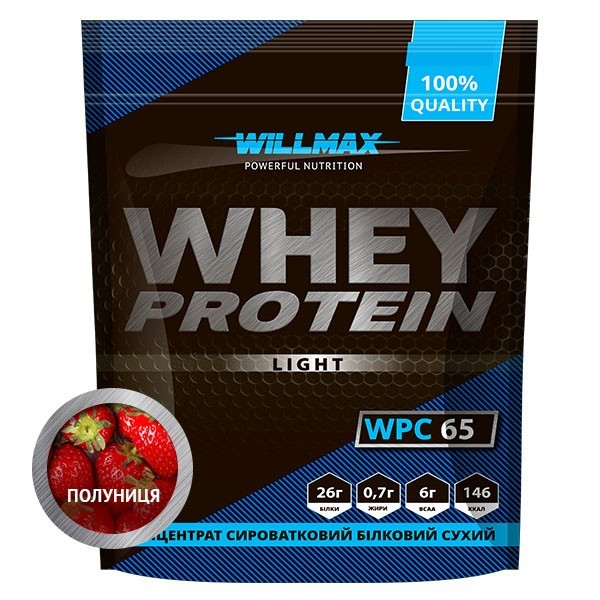 

Протеин сывороточный Вилмакс / Willmax Whey Protein Light 65 % 1 кг Клубника