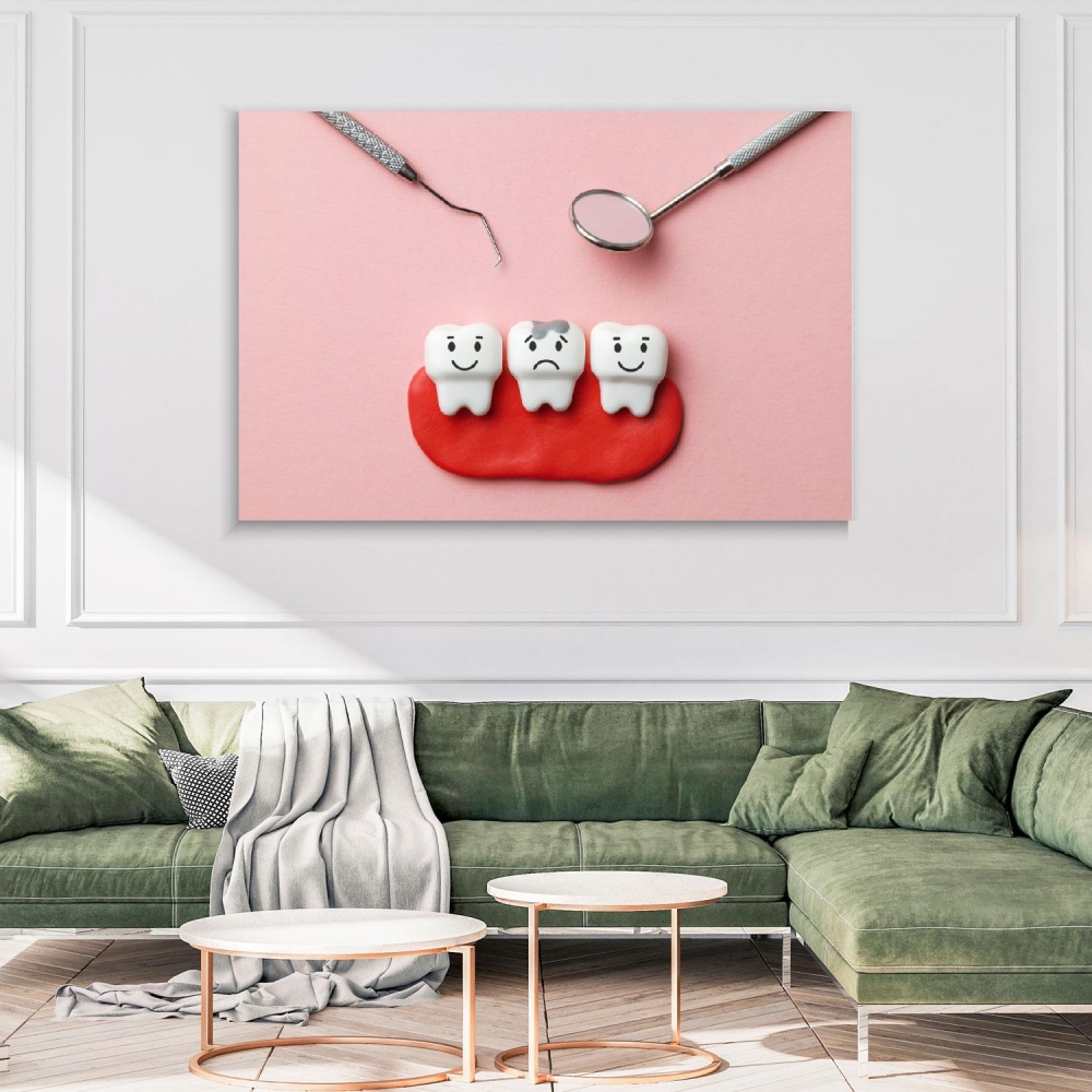 

Картина на холсте Стоматология Sad Tooth With Caries 50х65 см.