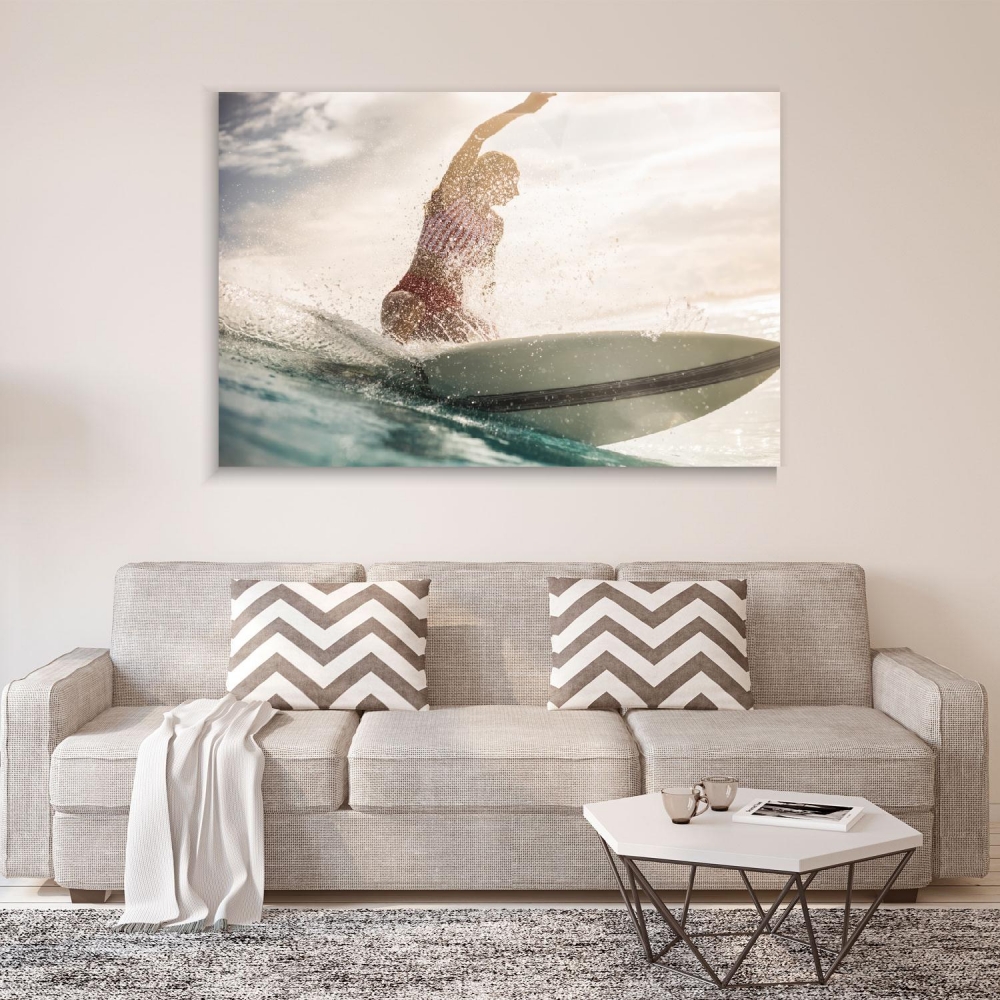 

Картина на холсте Природа Blonde Woman Doing Surfing 90х120 см.