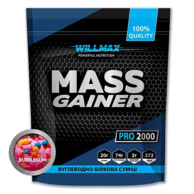 

Гейнер Вилмакс / Willmax Mass Gainer 2кг Бабл-Гам