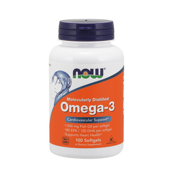 

Омега 3 ненасыщенные жирные кислоты рыбий жир Нау Фудс / Now Foods Omega-3 180 EPA / 120 DHA 100 softgels / капсул