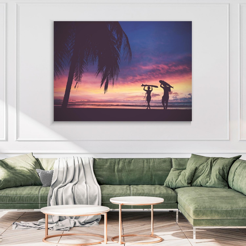 

Картина на холсте Животные Silhouette Of Two Surfers 50х65 см.