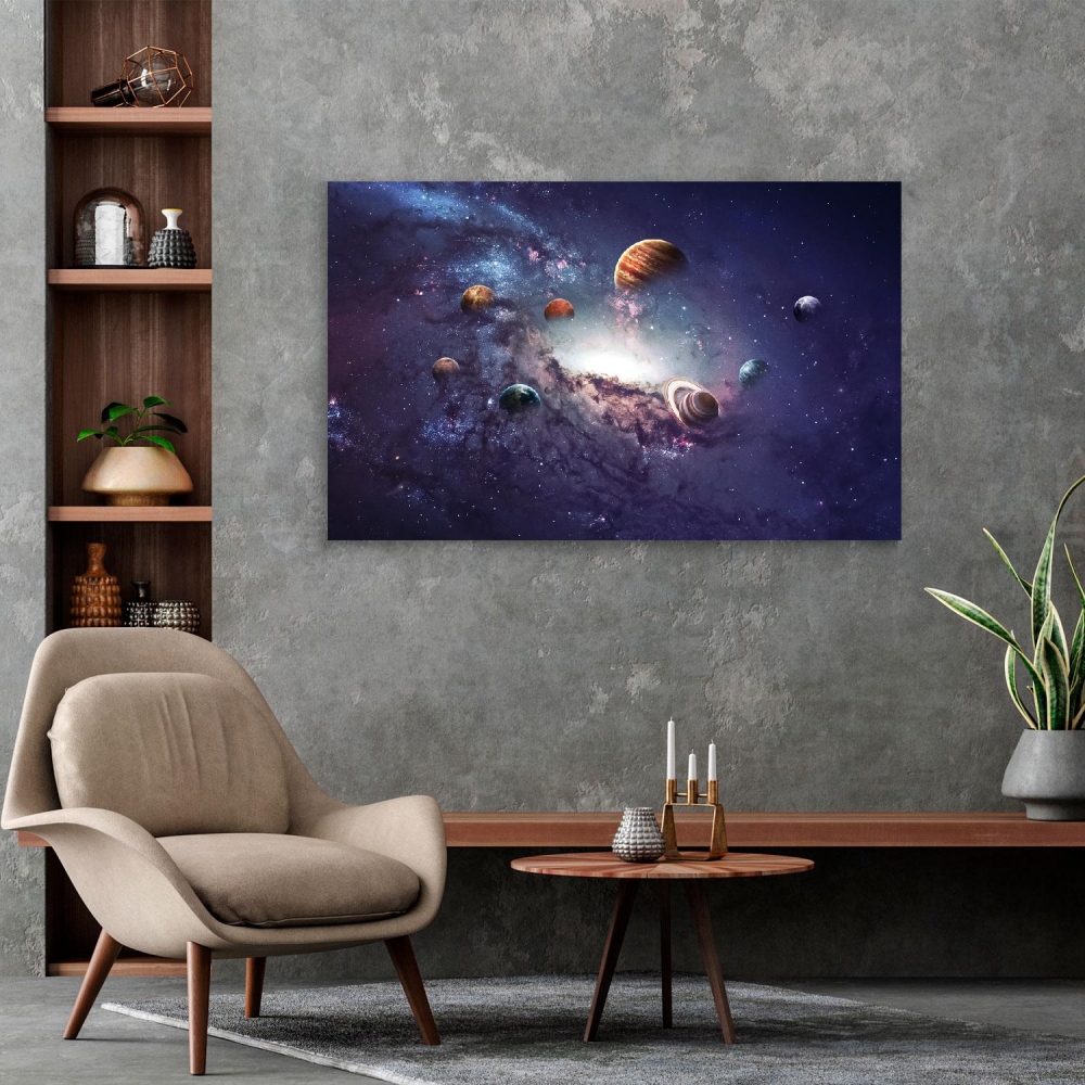 

Картина на холсте Космос Creation Of Planets Of The Solar System 50х100 см.