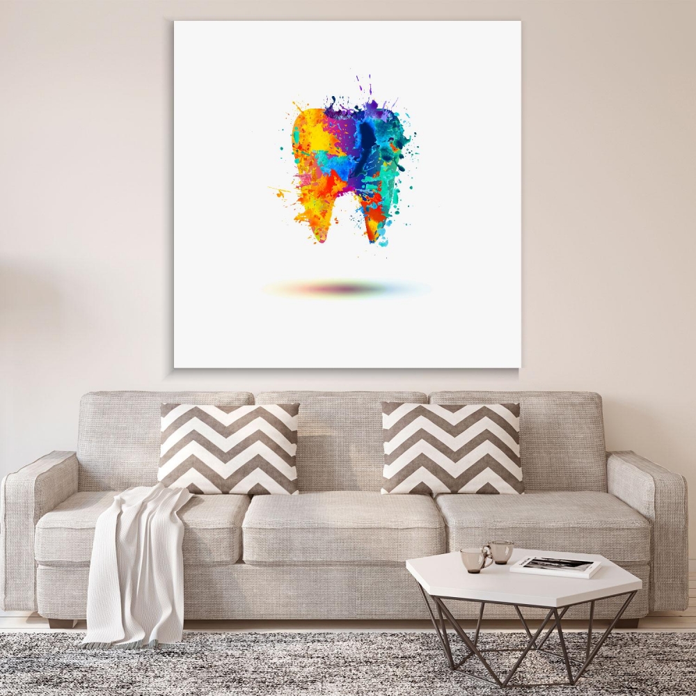 

Картина на холсте Стоматология Multicolored Tooth 30х40 см.