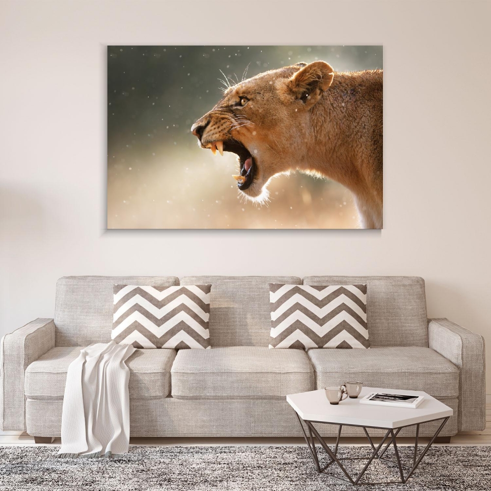 

Картина на холсте Животные Lioness Growls 50х65 см.