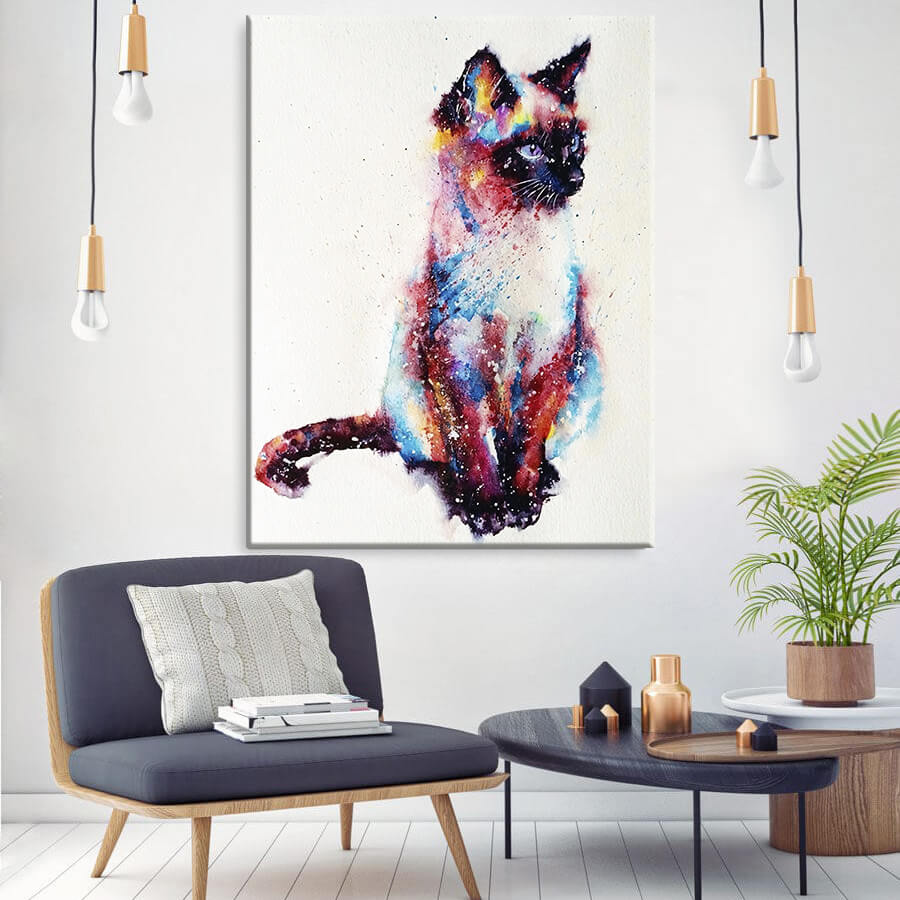 

Картина на холсте Животные Watercolor Siamese 110х150 см.