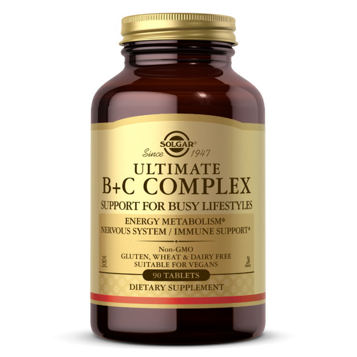 

Комплекс витаминов Б и Ц Solgar Ultimate B+C Complex (90 tab)