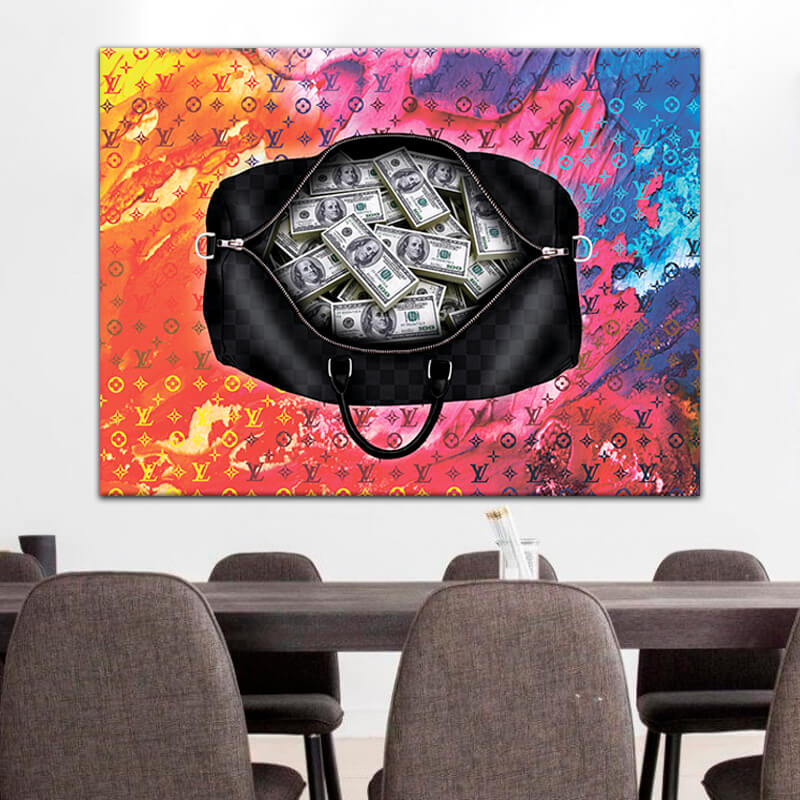 

Картина на холсте Деньги Bag with money 110х150 см.