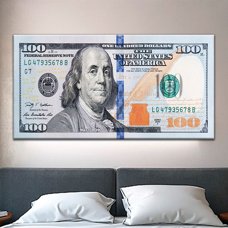 

Картина на холсте Деньги 100$ Original 90х180 см.