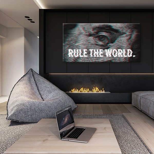 

Картина на холсте Мотивация Rule the World 90х180 см.
