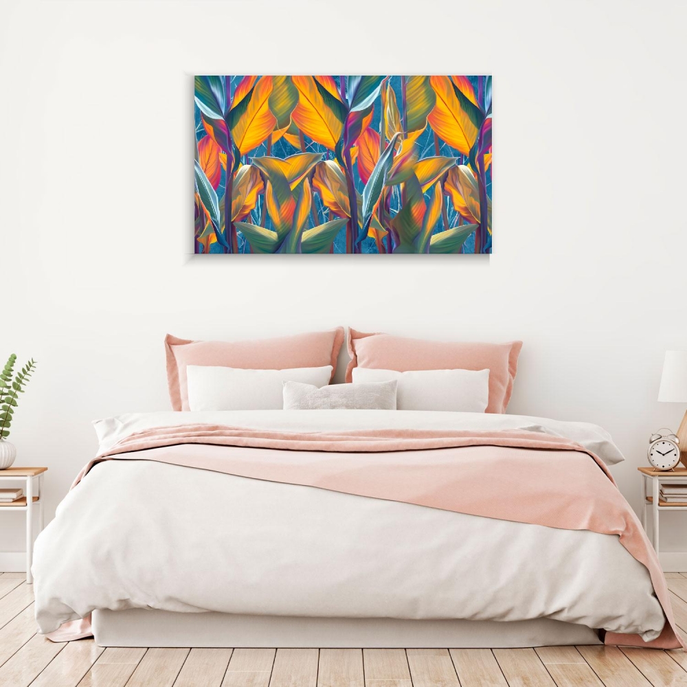 

Картина на холсте Для дома Drawn Exotic Tropical Leaves 90х180 см.