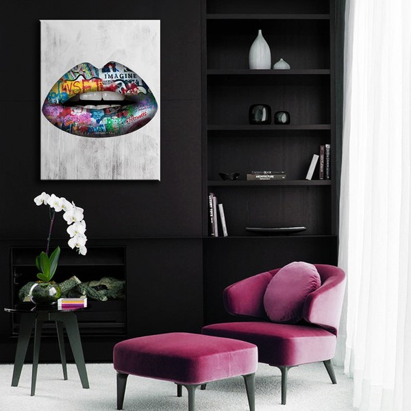 

Картина на холсте Урбан Арт Lips 110х150 см.