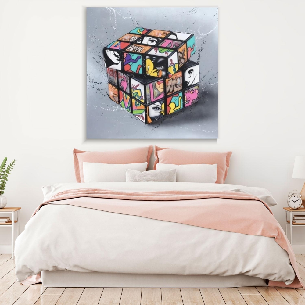

Картина на холсте Урбан Арт Rubiks Cube Graffiti 100х100 см.