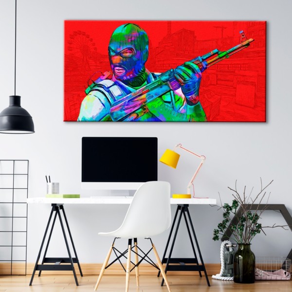 

Картина на холсте Игры Counter Strike Red 90х180 см.