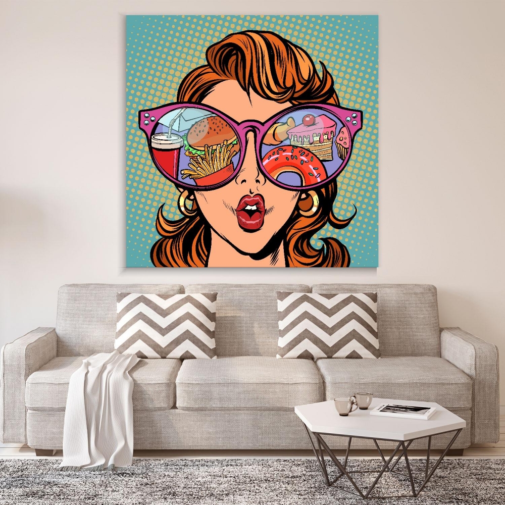 

Картина на холсте Для дома Woman With Sunglasses 90х90 см.