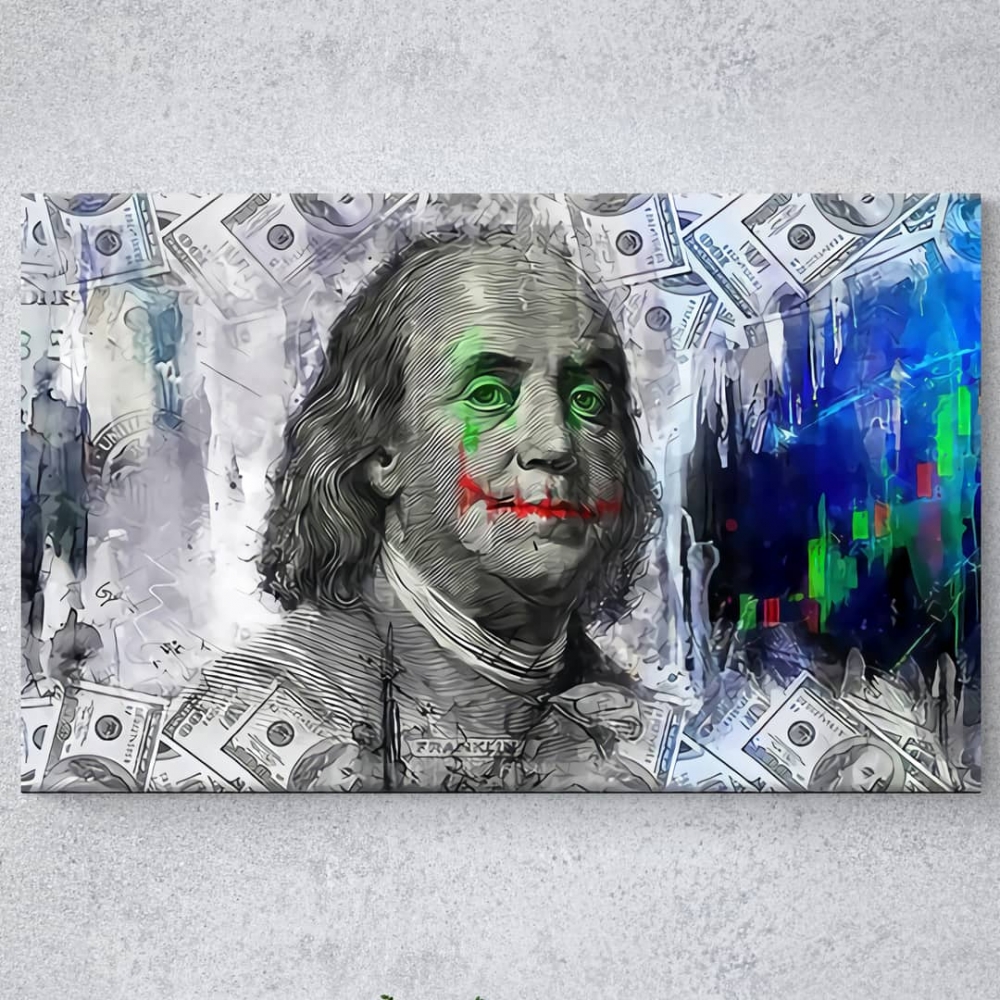 

Картина на холсте Деньги Franklin Money 40х80 см.