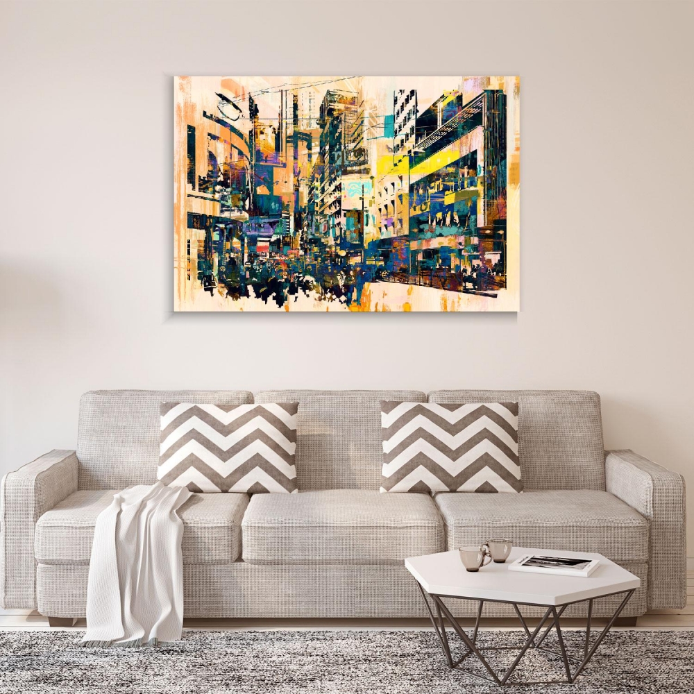 

Картина на холсте Абстракция Abstract art of cityscape 45х60 см.