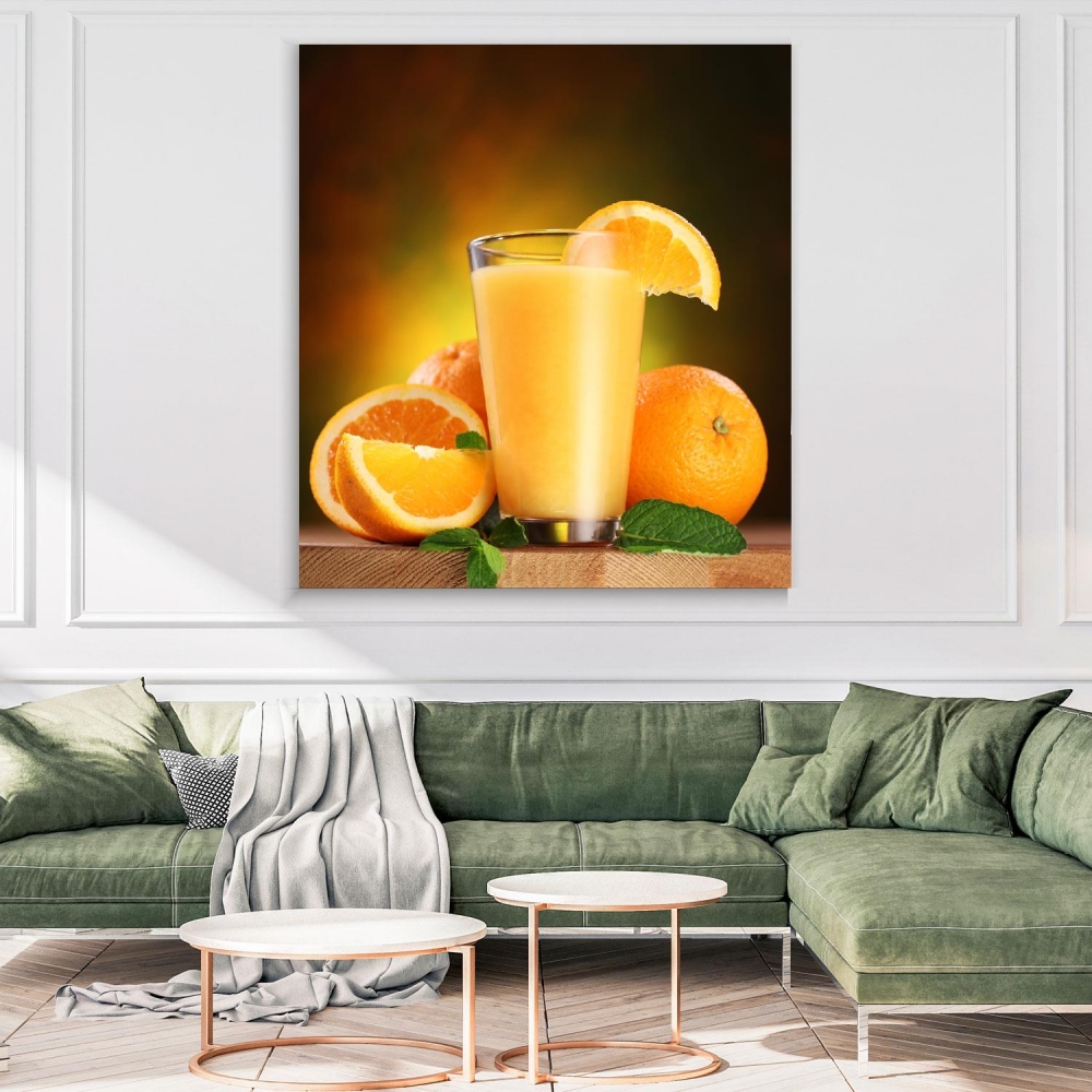 

Картина на холсте Для кухни Oranges Glass 75х100 см.