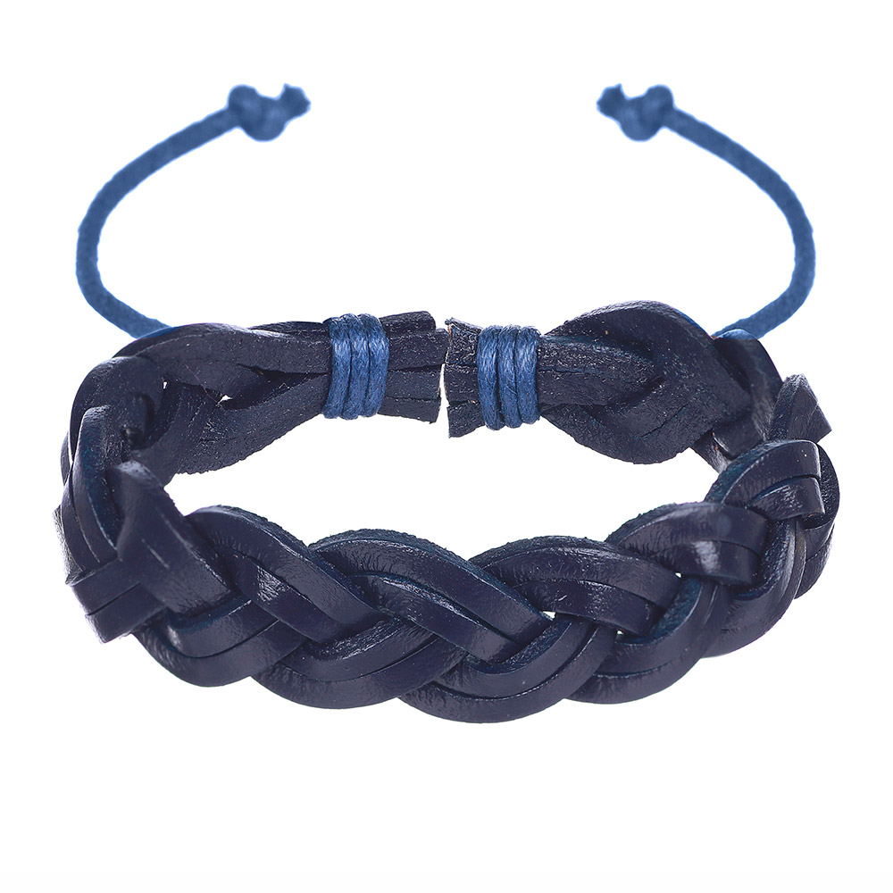 

Кожаный плетеный браслет Уолк DiaDemaGrand Синий (101941-17)