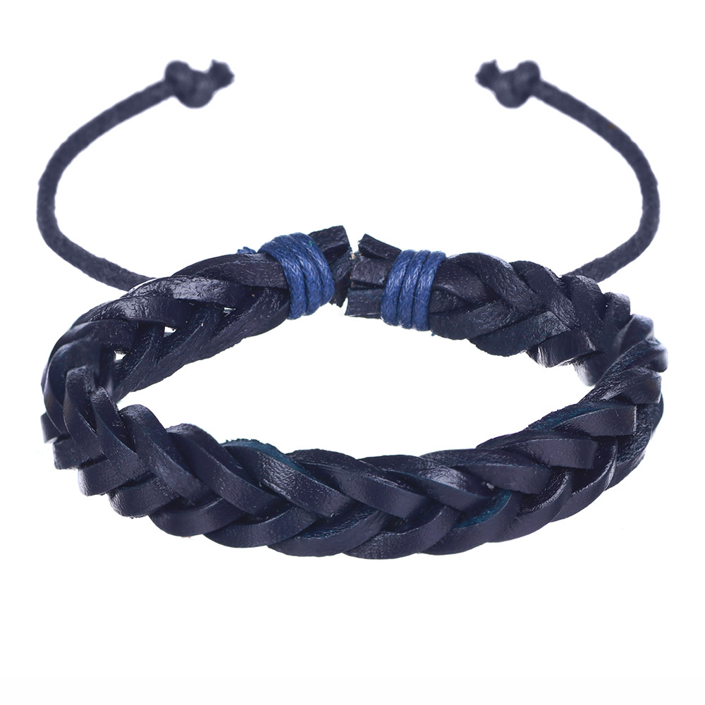 

Браслет из кожи Плетение DiaDemaGrand Синий (1116133-17)