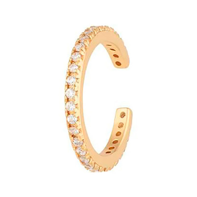 

Кафф на хрящ Без прокола DiaDemaGrand Золотой с белым камнем (121953-8-2)