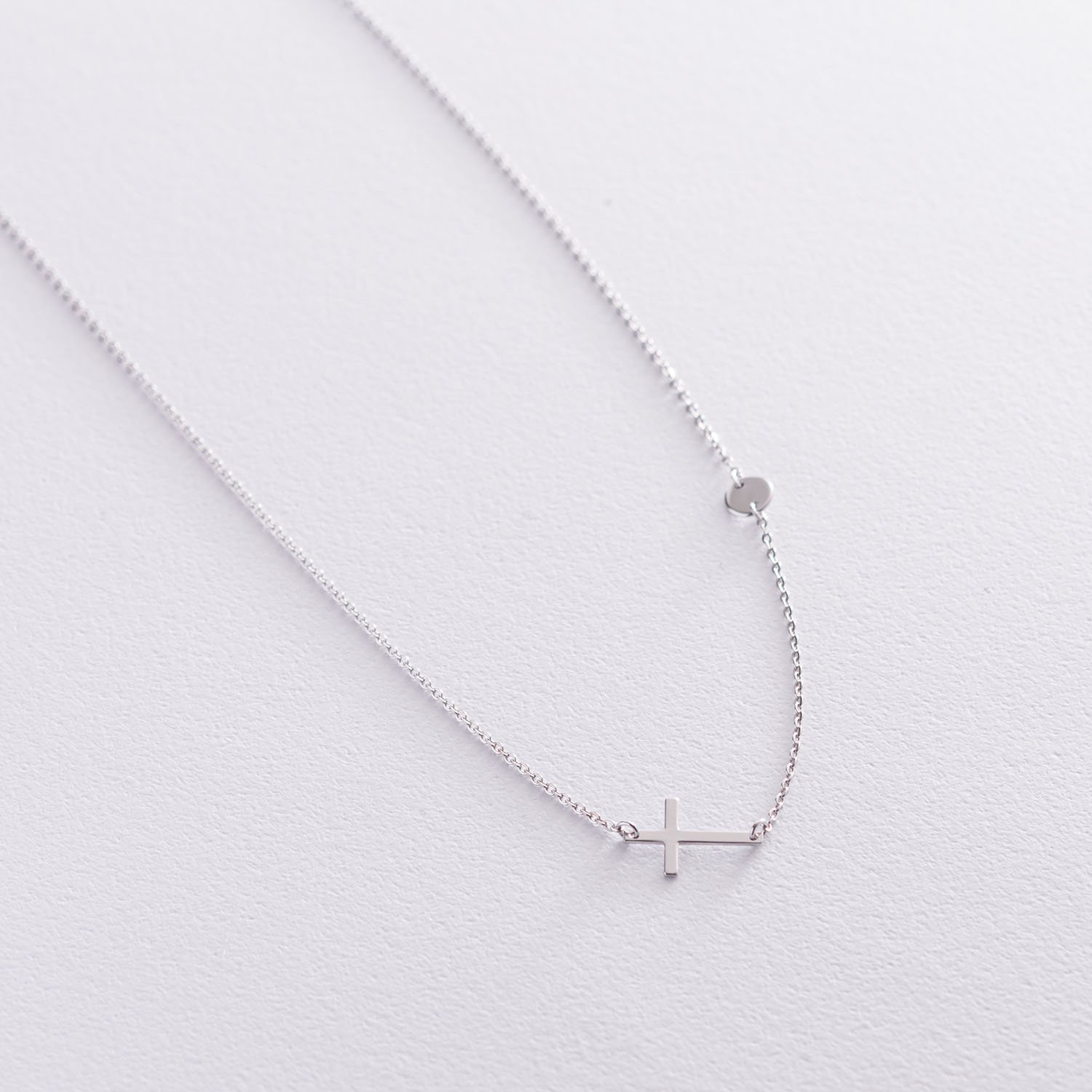 

Серебряное колье с крестиком 860251С Оникс 40