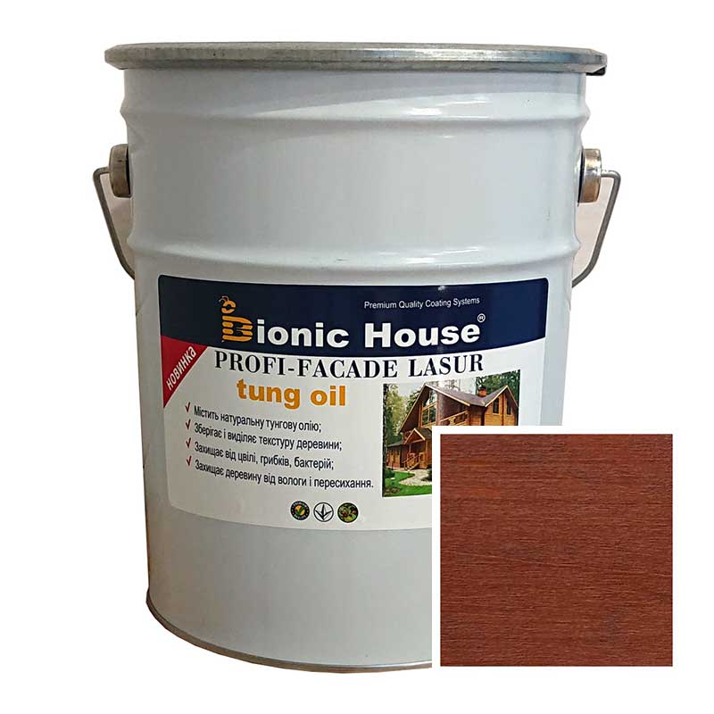

Краска для дерева PROFI-FACADE LASUR tung oil 10л Марсала