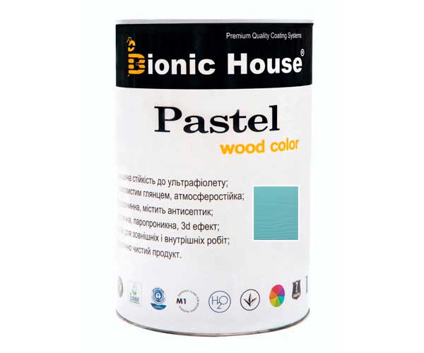 

Краска для дерева PASTEL Wood Color Bionic-House 0,8л Бирюза