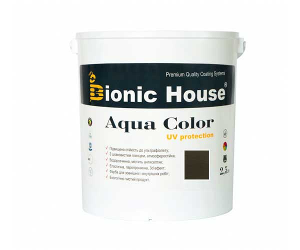 

Краска для дерева Bionic-House Aqua Color UV-protect 2,5л Антрацит