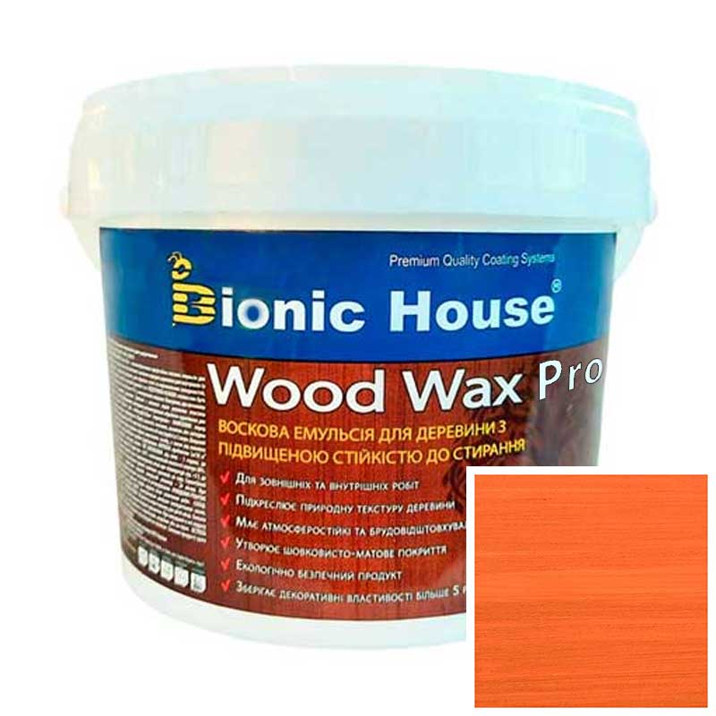 

Краска для дерева WOOD WAX PRO безцветная база Bionic-House 0,8л Рябина