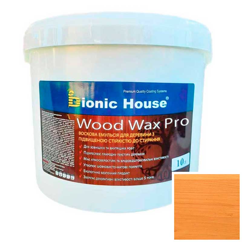 

Краска для дерева WOOD WAX PRO безцветная база Bionic-House 10л Дуб