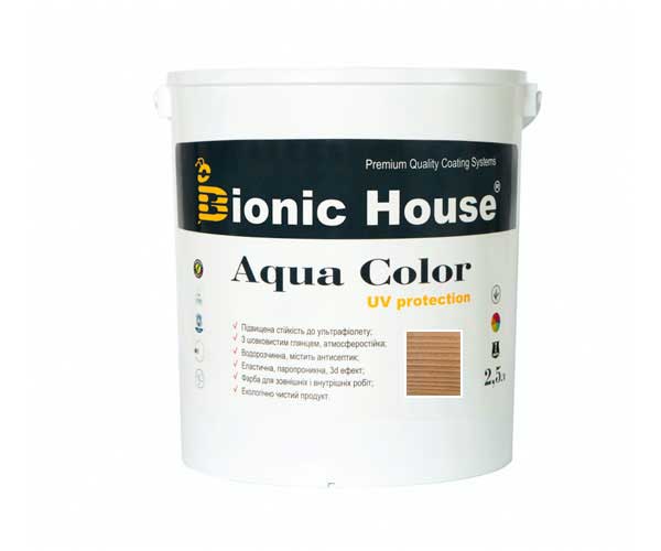 

Краска для дерева Bionic-House Aqua Color UV-protect 2,5л Клен