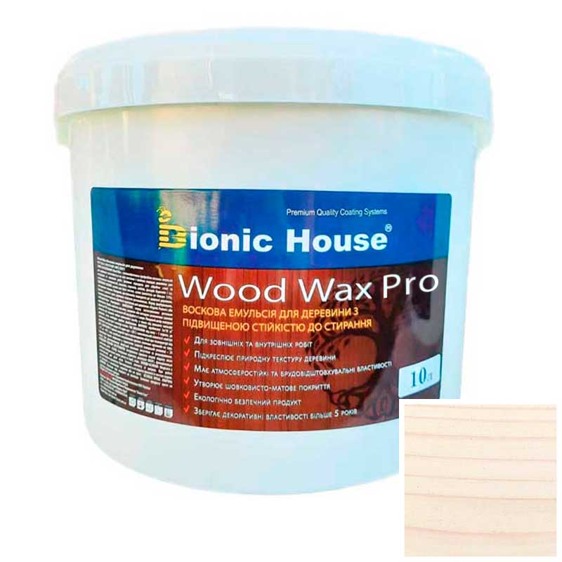 

Краска для дерева WOOD WAX PRO безцветная база Bionic-House 10л Жасмин