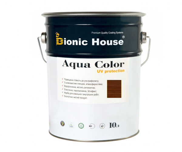 

Краска для дерева Bionic-House Aqua Color UV-protect 10л Орех А110