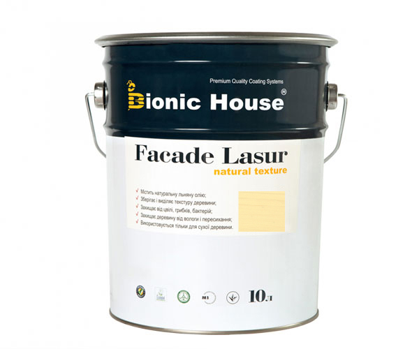 

Краска для дерева FACADE LASUR Bionic-House 10л Слоновая кость А102