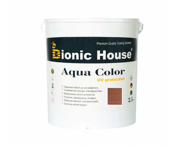 

Краска для дерева Bionic-House Aqua Color UV-protect 2,5л Сандал