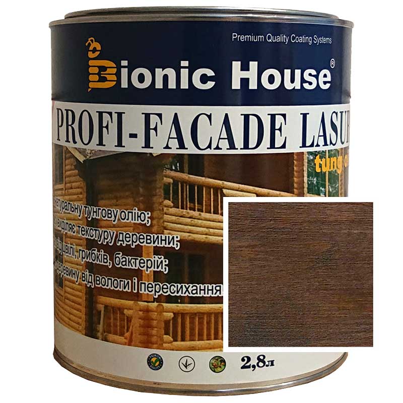 

Краска для дерева PROFI-FACADE LASUR tung oil 2,8л Венге