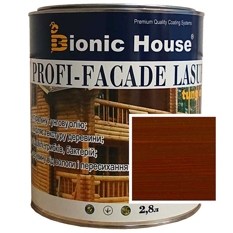 

Краска для дерева PROFI-FACADE LASUR tung oil 2,8л Шоколад