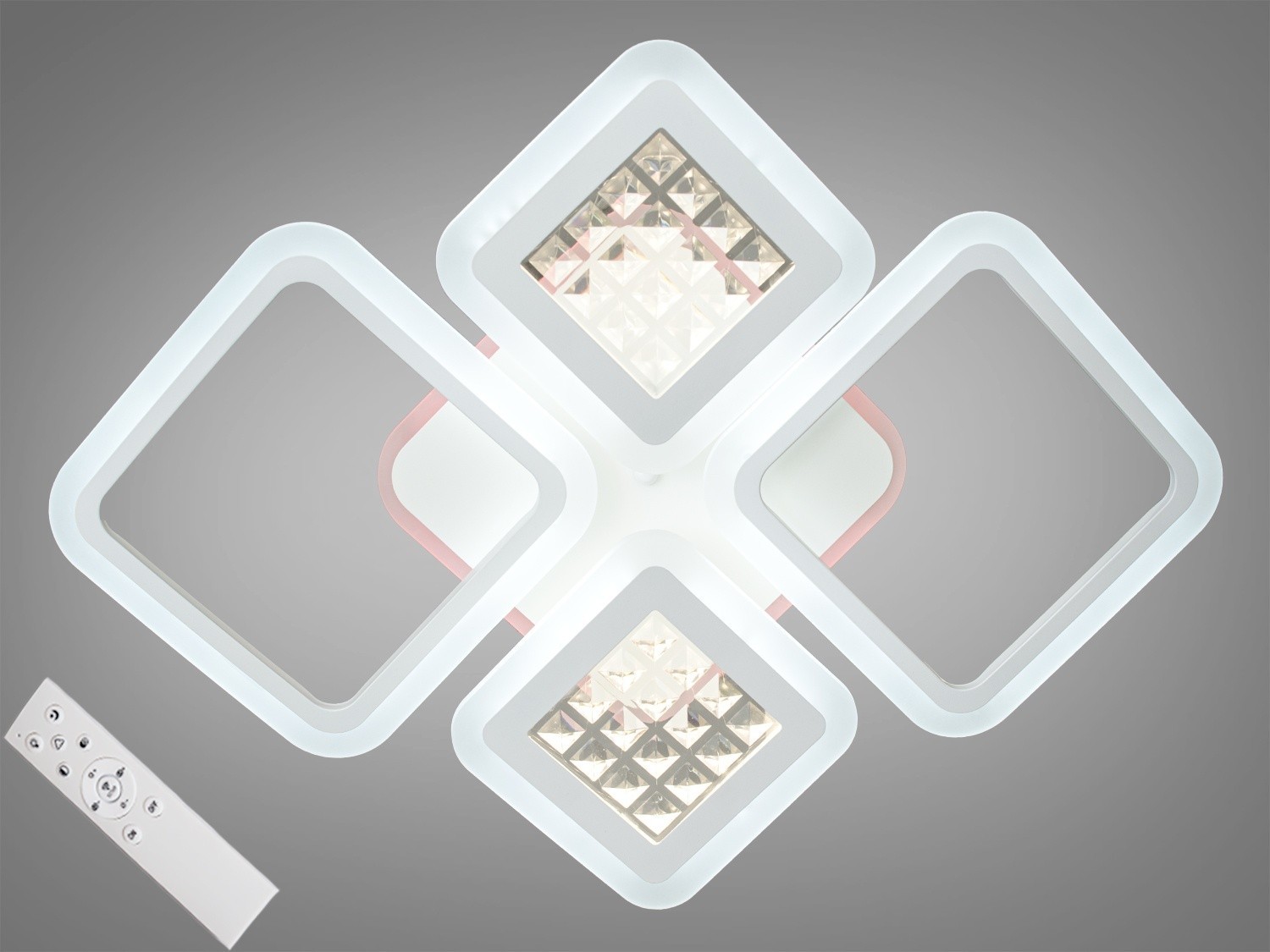 

Потолочная стильная LED люстра AlexMosh с диммером и подсветкой 100W цвет белый (877)