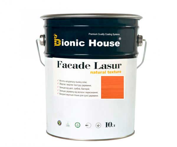 

Краска для дерева FACADE LASUR Bionic-House 10л Рябина
