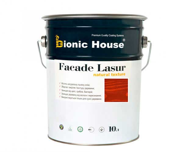 

Краска для дерева FACADE LASUR Bionic-House 10л Тик