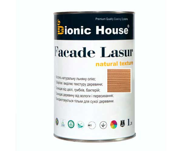 

Краска для дерева FACADE LASUR Bionic-House 1л Клен