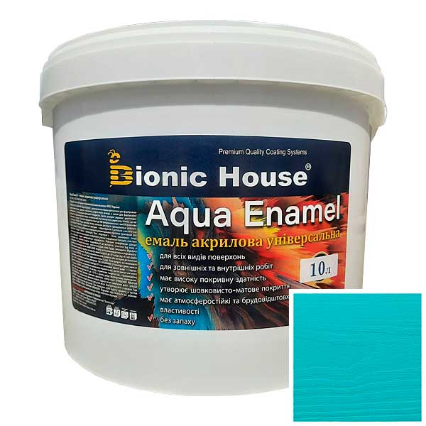 

Краска-эмаль для дерева Bionic-House Aqua Enamel 10л Бирюза