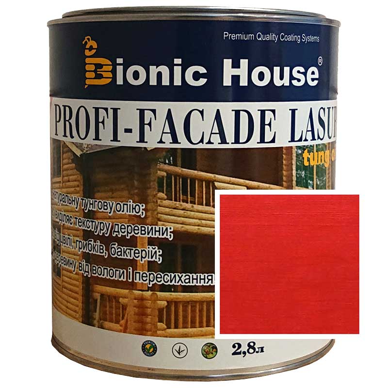 

Краска для дерева PROFI-FACADE LASUR tung oil 2,8л Барбарис