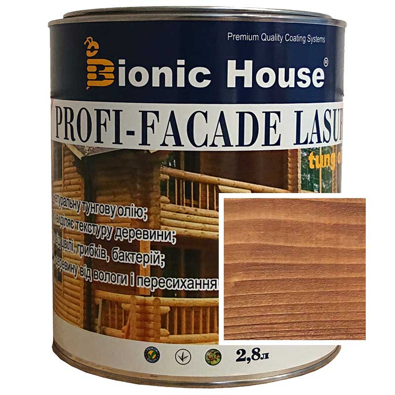 

Краска для дерева PROFI-FACADE LASUR tung oil 2,8л Золотой Орех