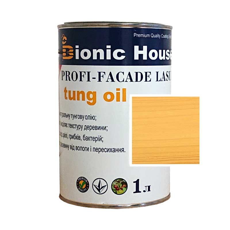 

Краска для дерева PROFI-FACADE LASUR tung oil 1л Светлый Дуб