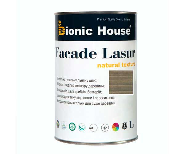 

Краска для дерева FACADE LASUR Bionic-House 1л Ольха